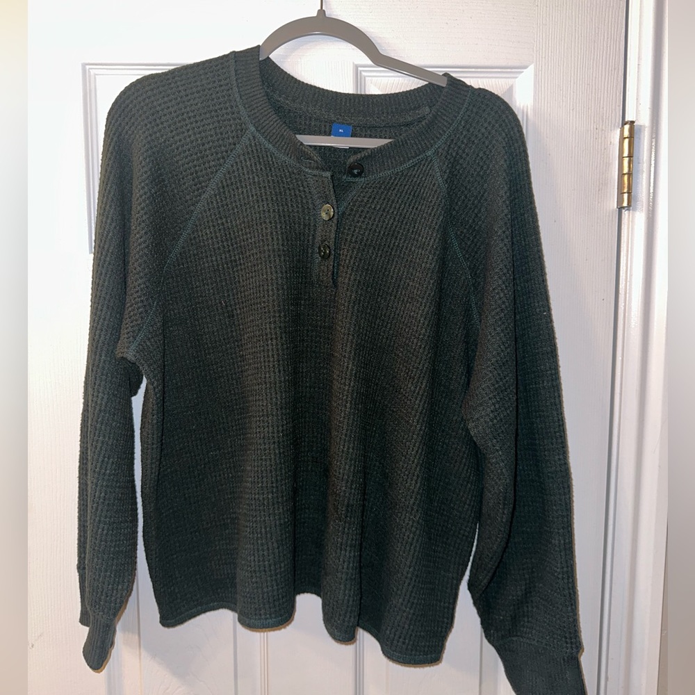 Old Navy Waffle Knit Henley Top